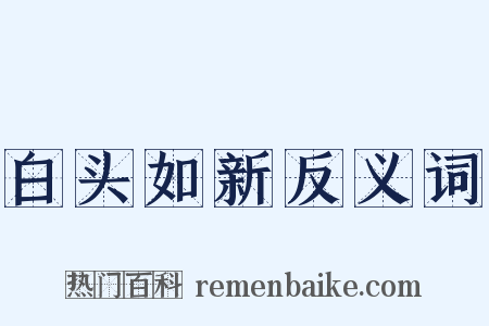 白头如新反义词是什么意思的图片
